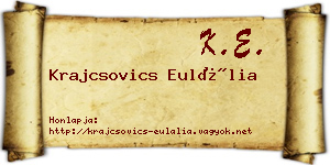 Krajcsovics Eulália névjegykártya